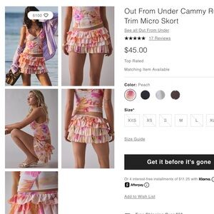 Urban Outfitters Pink and White Skort